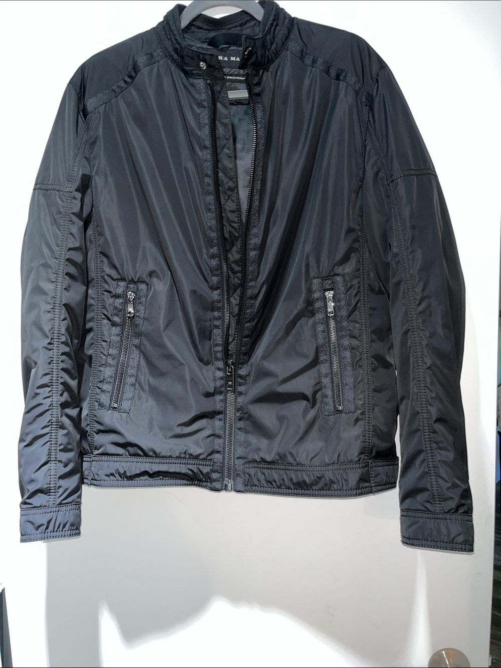 Zara Man Lightweight Zip Up Jacket - Standup Collar - Zip Up Pockets Size Large